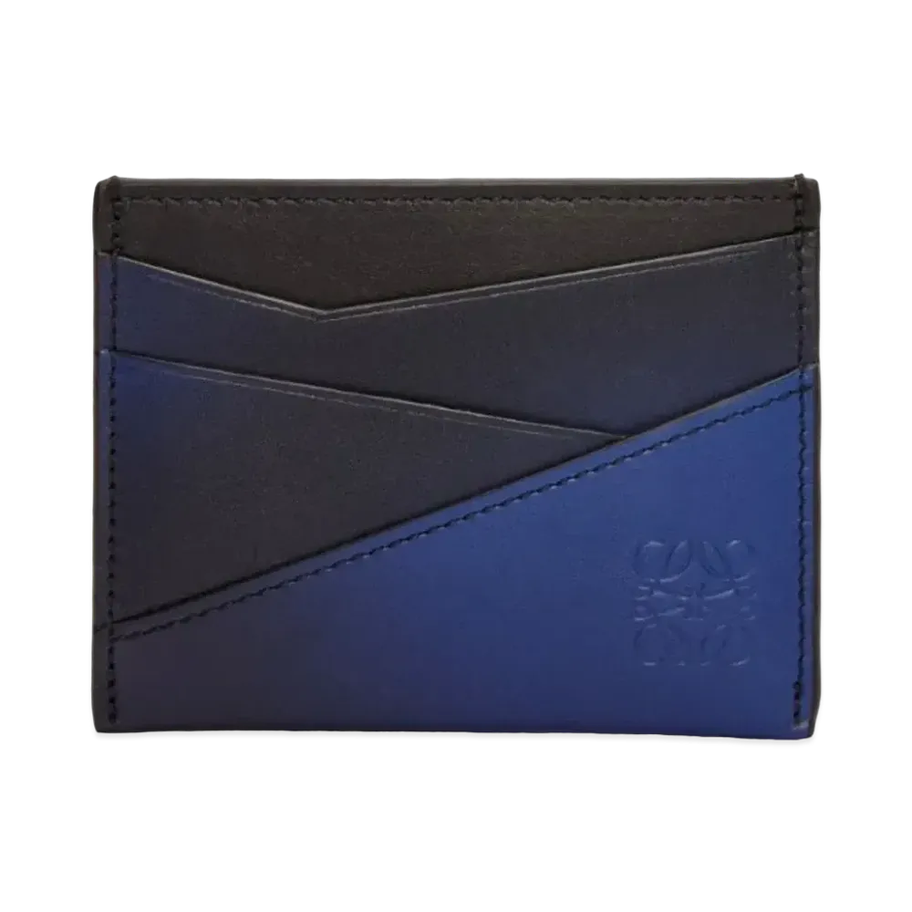 LOEWE Puzzle Plain Card Holder Silk Calf "Navy Blue"