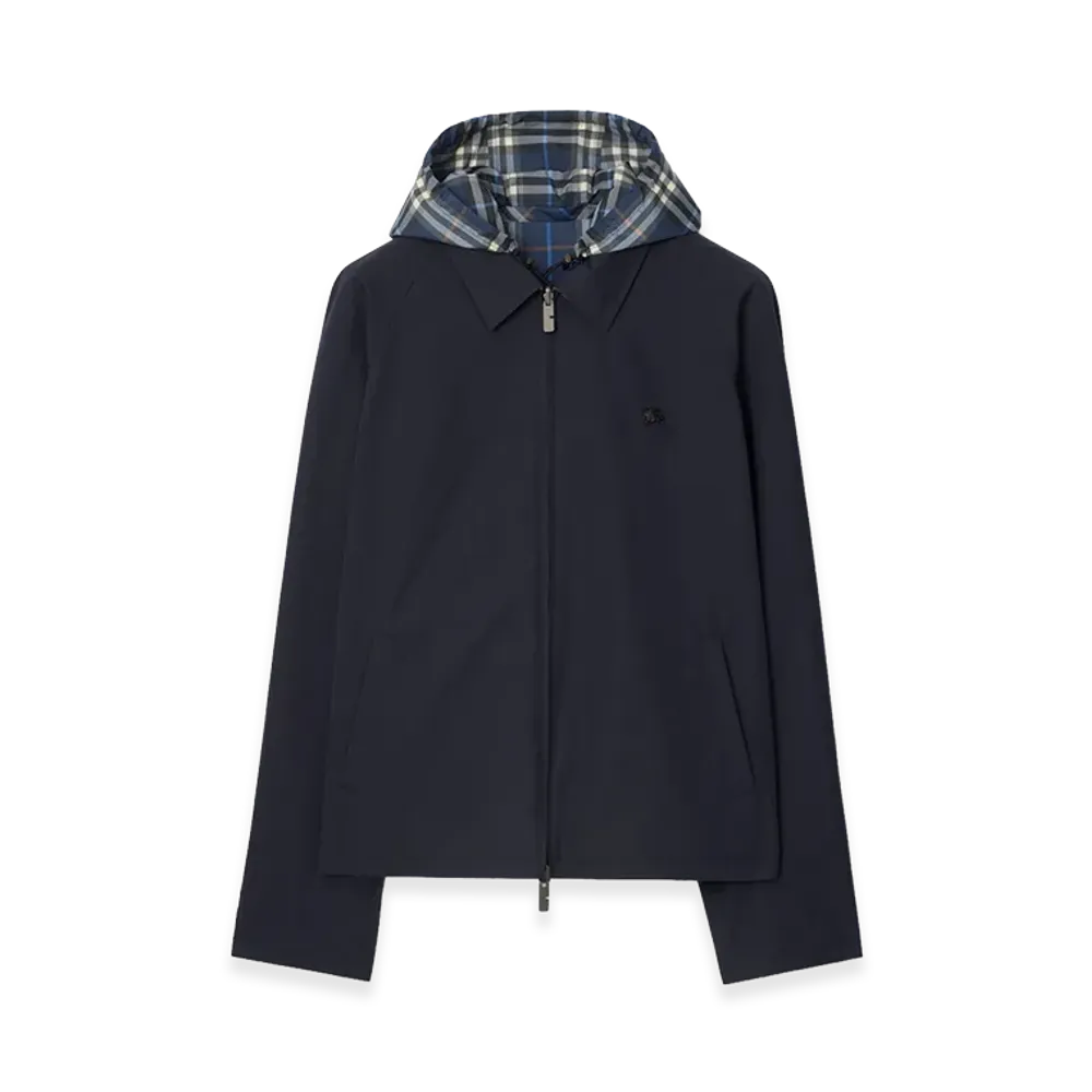 Burberry Reversible Check Cotton Jacket "Silhouette Blue"
