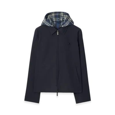 Burberry Reversible Check Cotton Jacket "Silhouette Blue"