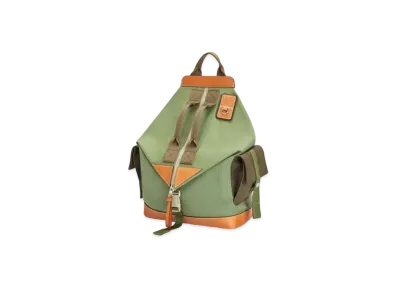LOEWE Convertible Backpack In Canvas "Khaki Green"