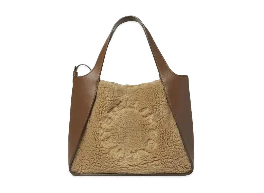Stella McCartney Stella Logo Teddy Mat Crossbody Bag "Biscuit"