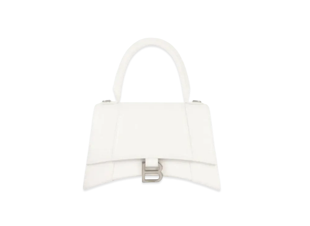 BALENCIAGA Women's Hourglass Small Top Handle Bag "White"