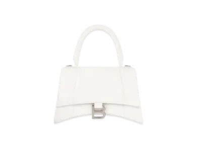 BALENCIAGA Women's Hourglass Small Top Handle Bag "White"