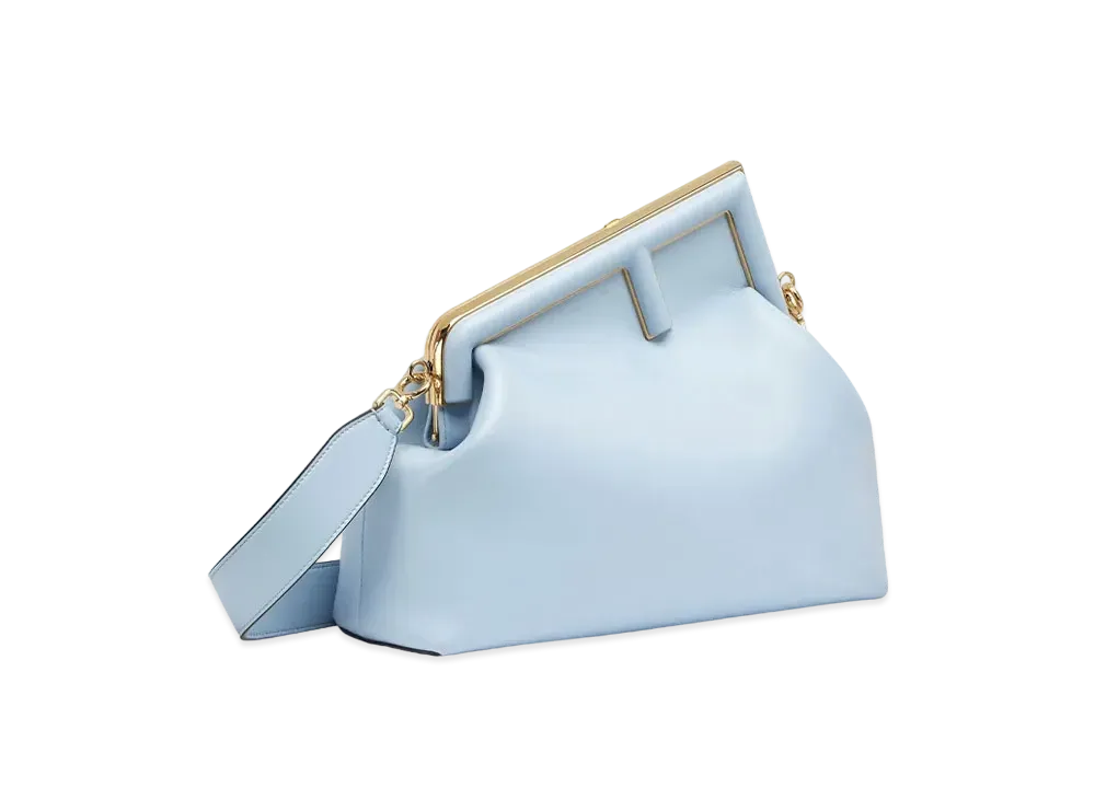 FENDI Fendi First Medium Leather Bag "Light Blue"