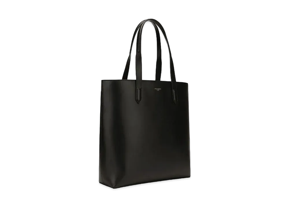 Dolce&Gabbana Mon-Reale Shopping Bag Calfskin Brand Logo "Black"