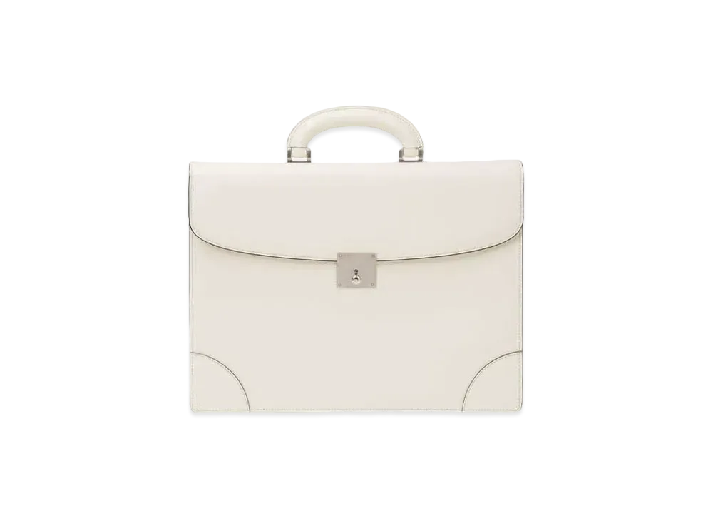 Valextra Medium 2 Compartment Briefcase "White"
