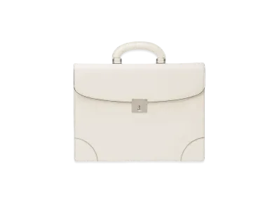 Valextra Medium 2 Compartment Briefcase "White"