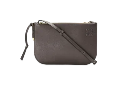 LOEWE Gate Double Zip Pouch In Goatskin "Taupe"