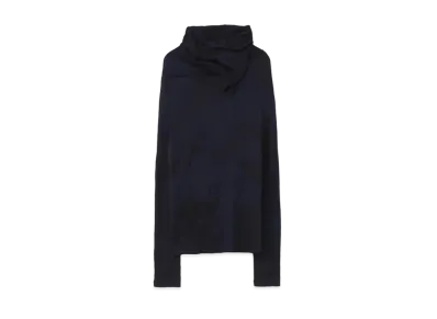 Yohji Yamamoto WOOL MILD JQ GLENCHECK G STOLE LONG SLEEVE "Navy"