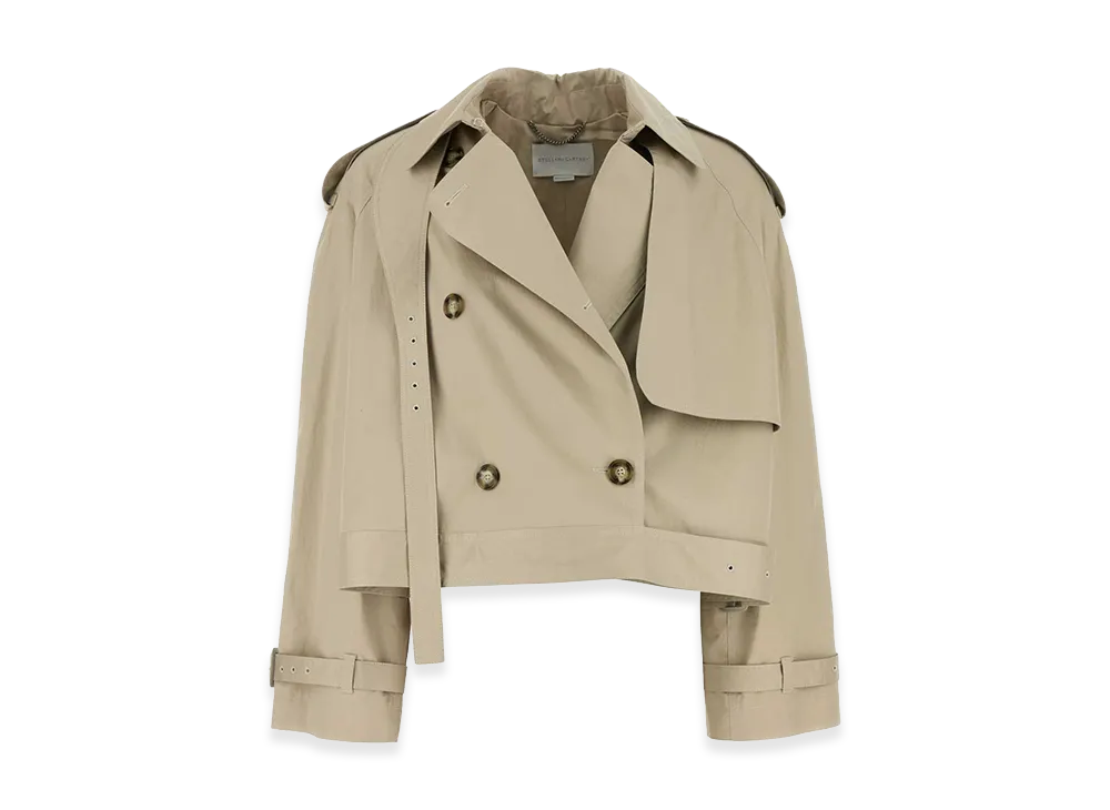 STELLA McCARTNEY Women's Short Trench Coat With Belt "Beige"