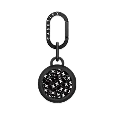 GOD SELECTION XXX x fragment design x CASETiFY Sticker Logo Black AirTag Holder "Liquorice black"