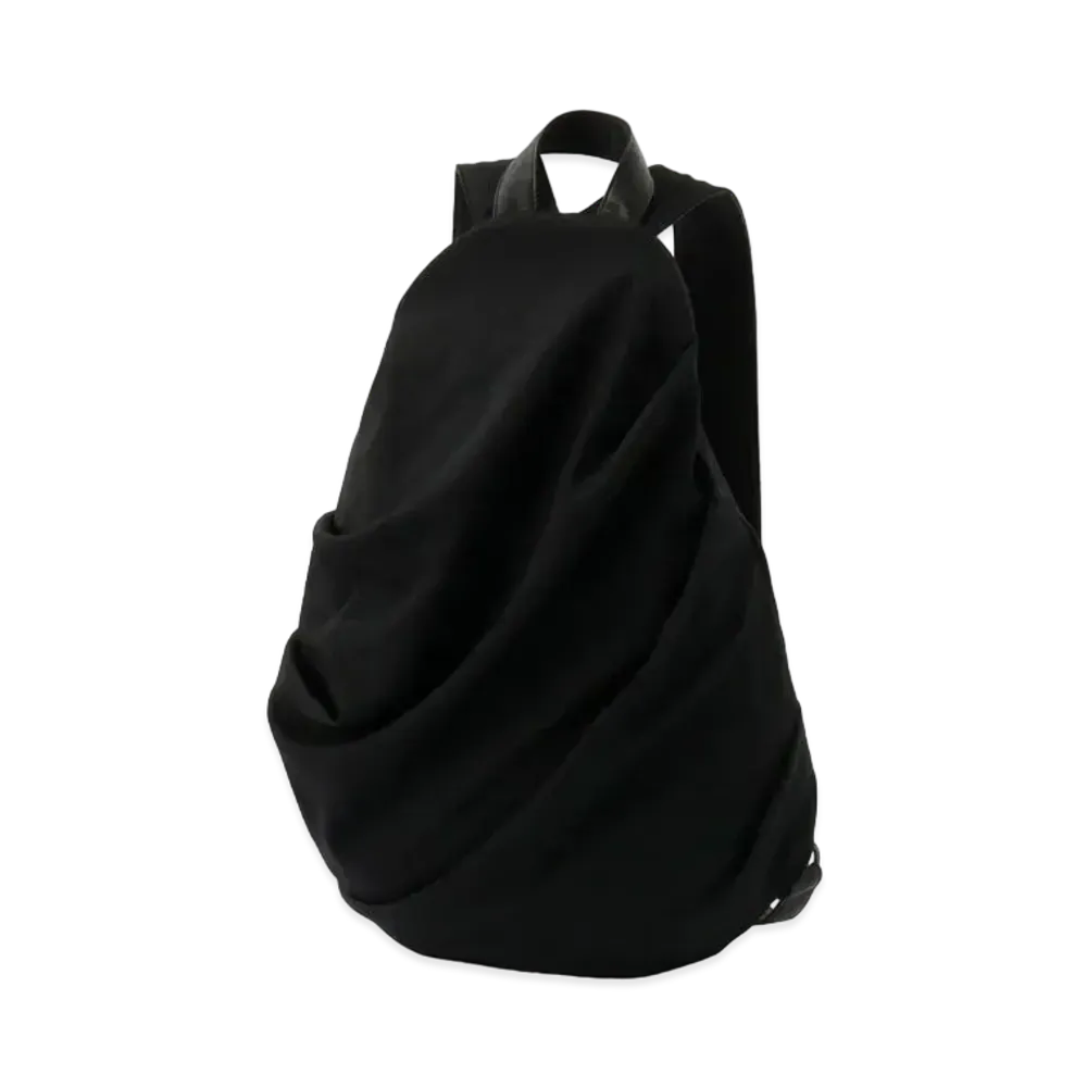 Yohji Yamamoto WOOL GABARDINE DRAPE-BAG "Black"