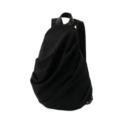 Yohji Yamamoto WOOL GABARDINE DRAPE-BAG "Black"