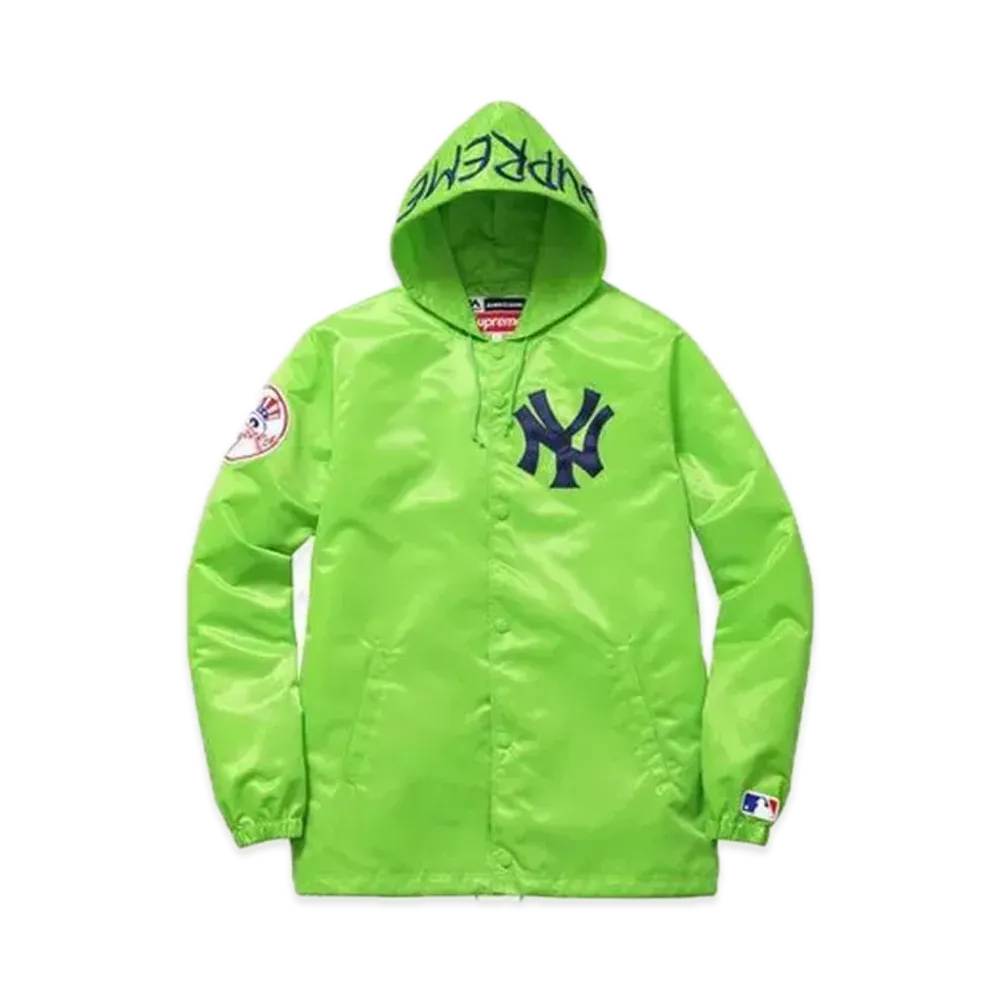 Supreme x 47 Brand New York Yankees Satin Hooded Coaches Jkt "Green"