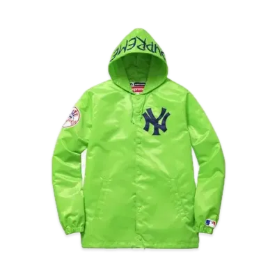 Supreme x 47 Brand New York Yankees Satin Hooded Coaches Jkt "Green"