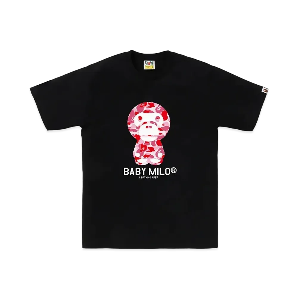 A BATHING APE ABC Camo Baby Milo Tee "Black/Pink"