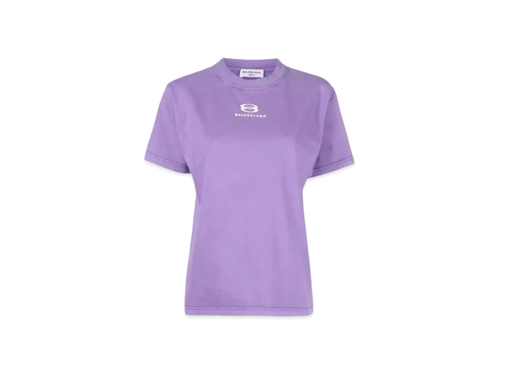BALENCIAGA Logo Print T-shirt Small Fit "Violet"