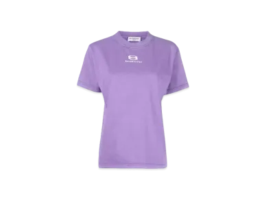 BALENCIAGA Logo Print T-shirt Small Fit "Violet"