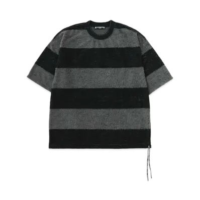 mastermind WORLD Boxy Pile Striped Tee "Black Gray"