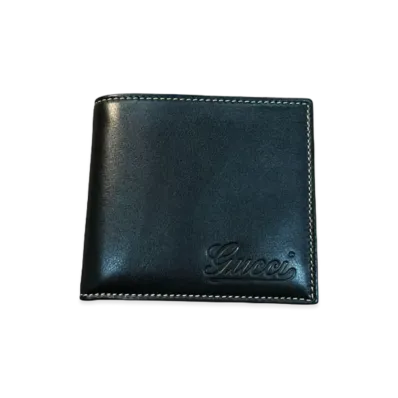 GUCCI Emboss Logo Leather Wallet "Black"