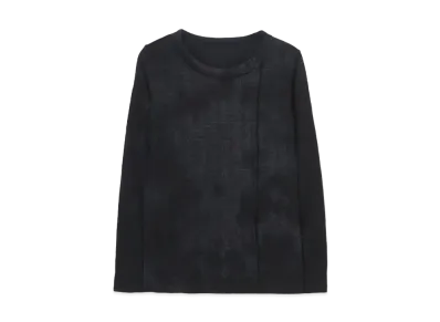 Yohji Yamamoto WOOL MILD JQ GLENCHECK G PANEL ROUND NECK "Blue/Grey"