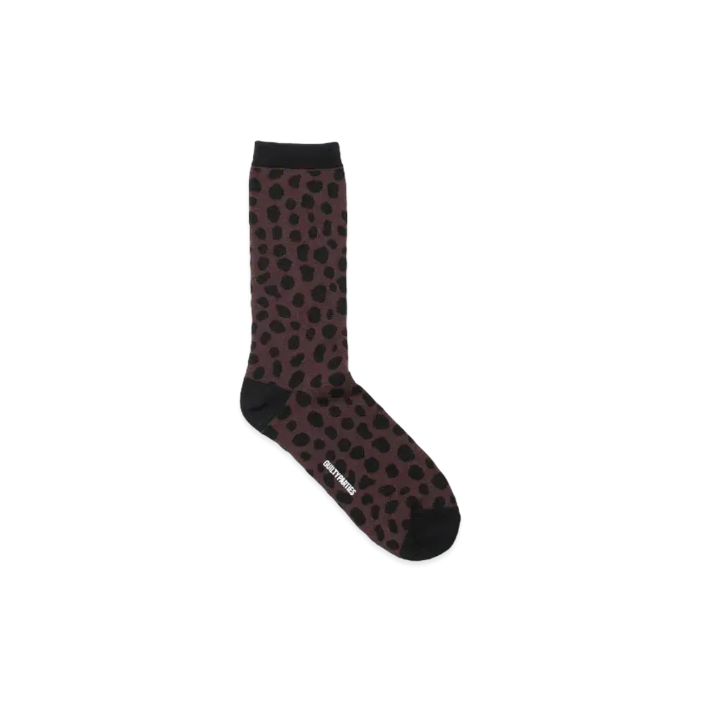 WACKO MARIA Leopard Jacquard Socks "Brown"
