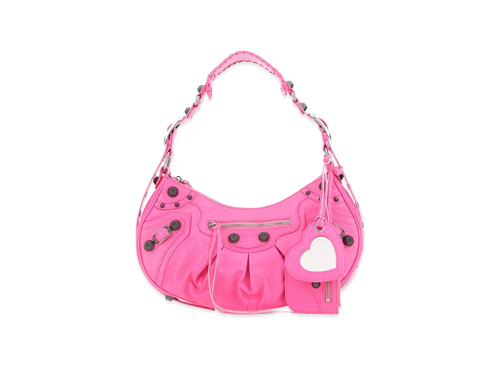 BALENCIAGA Women's Nappa Leather Le Cagole S Shoulder Bag "Pink"