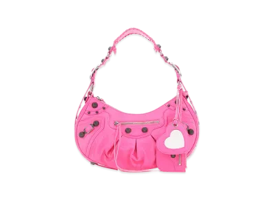 BALENCIAGA Women's Nappa Leather Le Cagole S Shoulder Bag "Pink"