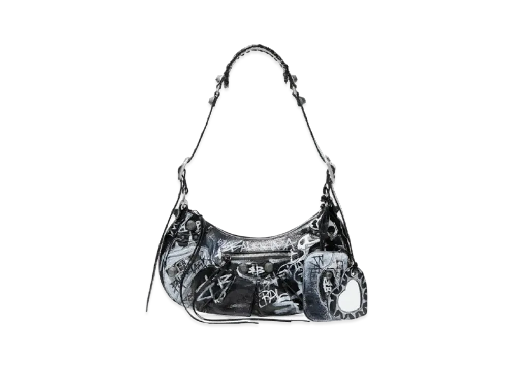 BALENCIAGA Le Cagole Small Shoulder Bag Graffiti "Black"