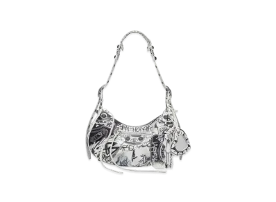 BALENCIAGA Le Cagole Small Shoulder Bag Graffiti "White"
