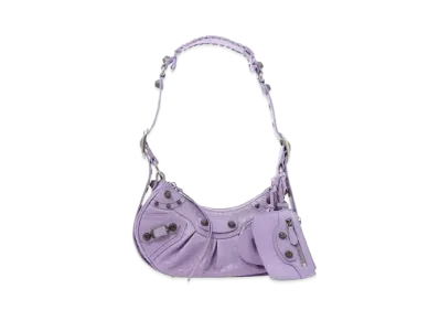 BALENCIAGA Calfskin Shoulder Bag "Purple"