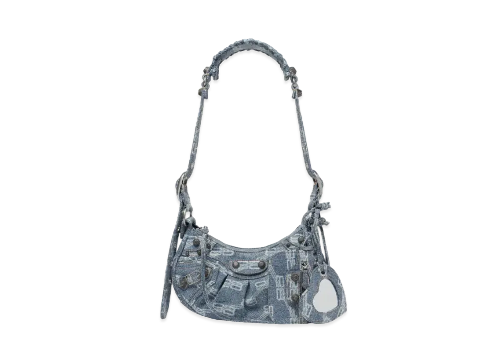 BALENCIAGA Le Cagole XS Shoulder Bag BB Monogram "Denim Blue"