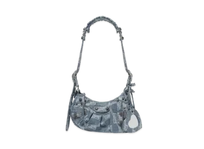 BALENCIAGA Le Cagole XS Shoulder Bag BB Monogram "Denim Blue"