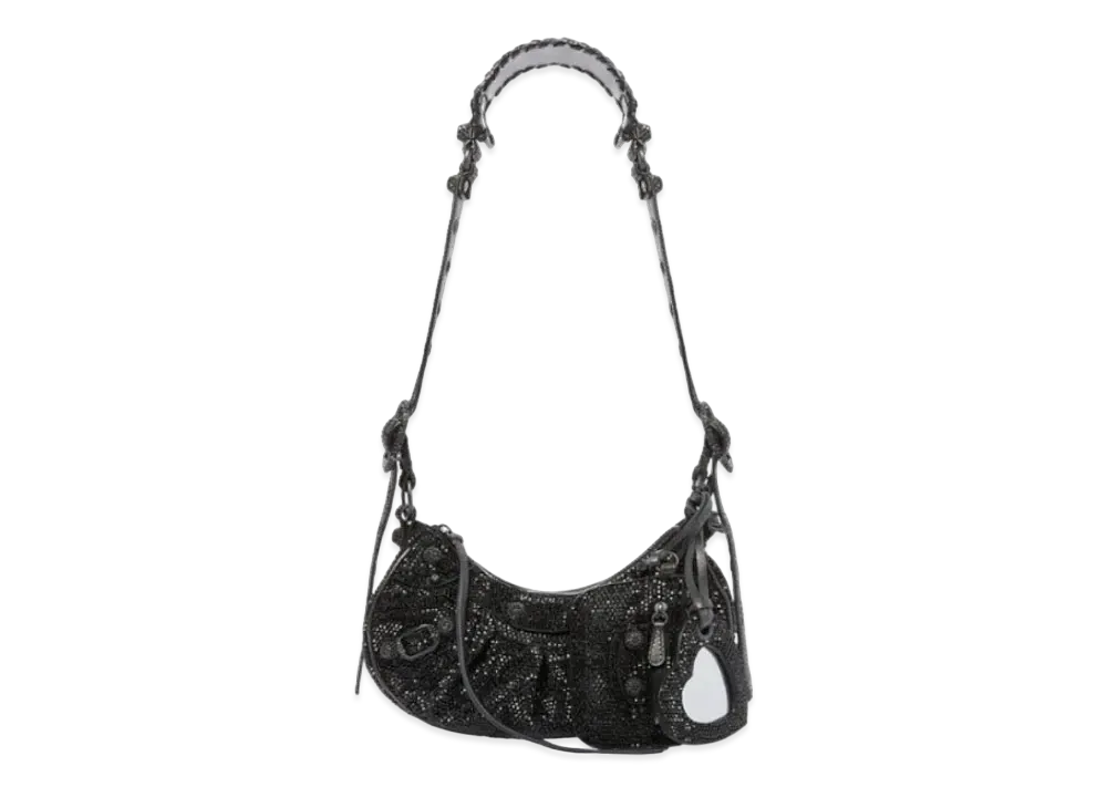 BALENCIAGA Le Cagole XS Shoulder Bag Line Stone "Black"