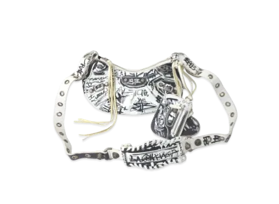 BALENCIAGA Le Cagole Small Shoulder Bag Graffiti "White"