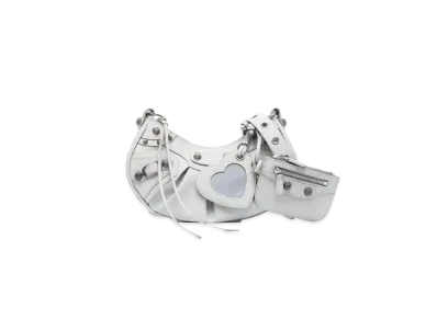 BALENCIAGA Le Cagole Plus Small Shoulder Bag "Silver"