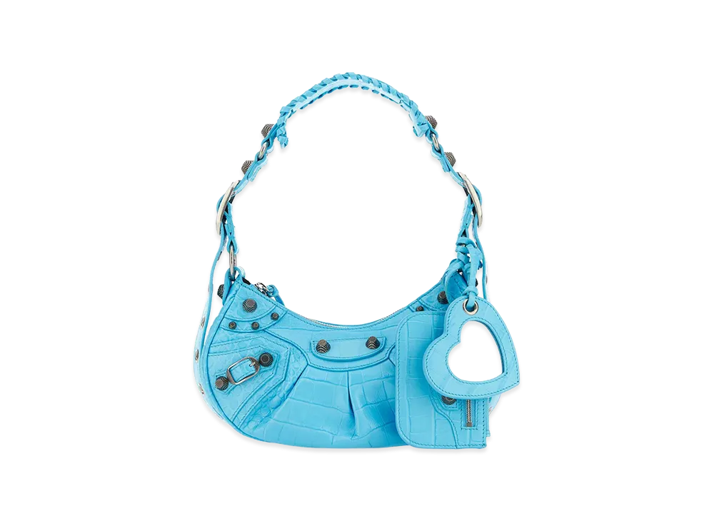 BALENCIAGA Women's Leather Le Cagole Xs Shoulder Bag "Light Blue"