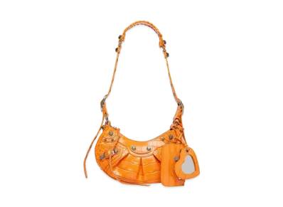 BALENCIAGA Le Cagole XS Shoulder Bag Crocodile "Orange"
