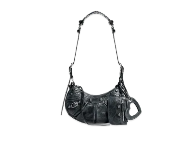 BALENCIAGA Le Cagole Gray Dark Effect Plus Small Shoulder Bag "Black"