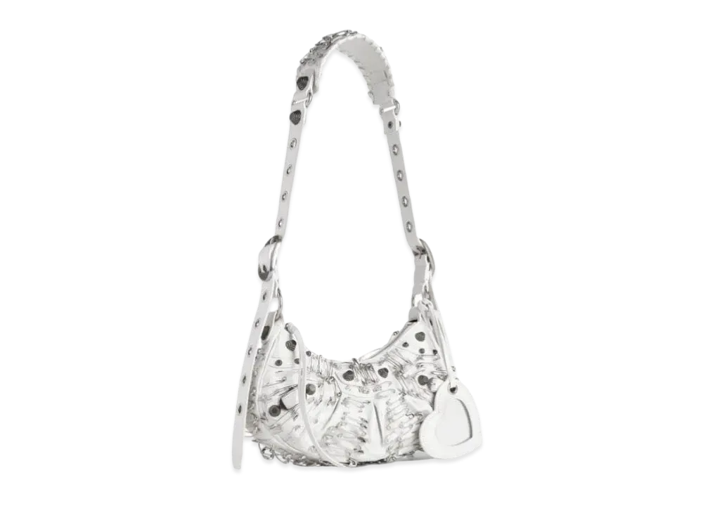 BALENCIAGA Le Cagole XS Shoulder Bag With Safety Pin "White"