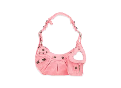 BALENCIAGA Women's Terry Fabric Le Cagole Xs Shoulder Bag "Pink"