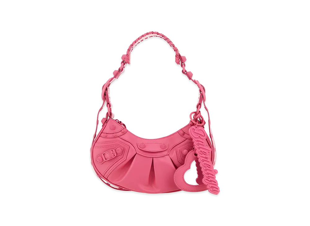 BALENCIAGA Women's Fuchsia Leather Le Cagole Xs Shoulder Bag "Pink"