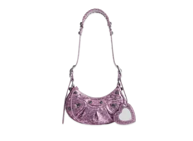 BALENCIAGA Le Cagole XS Shoulder Bag Metallized Leopard Print "Pink"