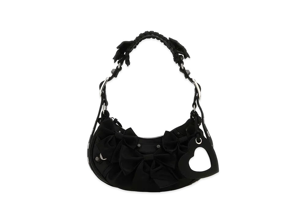 BALENCIAGA Women's Satin Le Cagole Xs Shoulder Bag "Black"