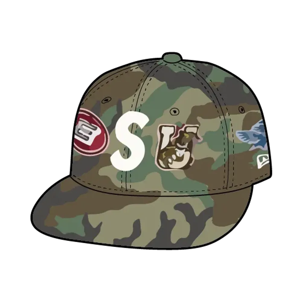Supreme Mascots S Logo New Era "Woodland Camo"