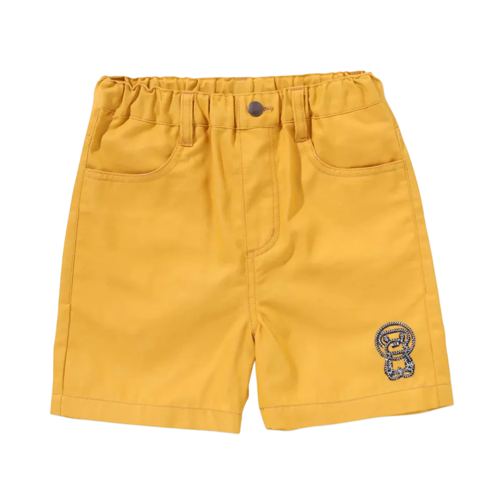 A BATHING APE Baby Milo Rope Denim Shorts "Yellow"