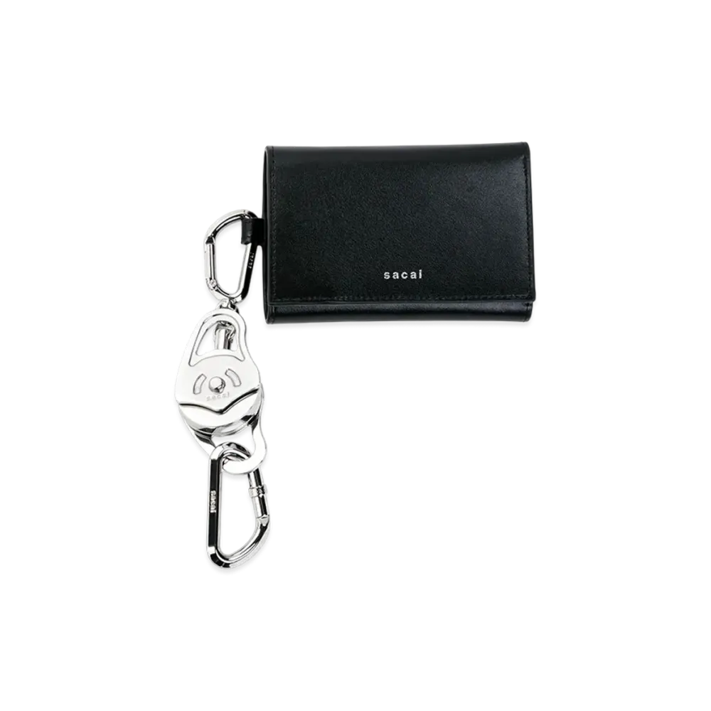 sacai Carabiner Trifold Wallet "Black"