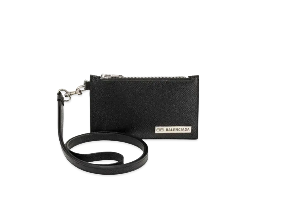 BALENCIAGA Textured Leather Card Holder "Black"
