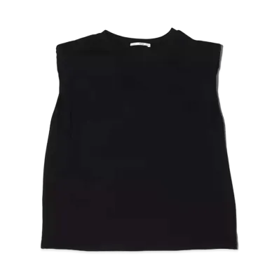 atmos pink Shoulder Pad Sleeveless Tops "Black"