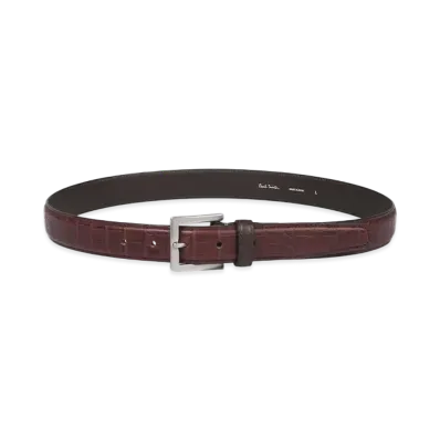 Paul Smith Croco-Embossed Leather Belt "DarkBrown"